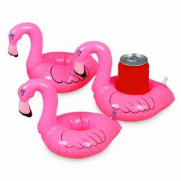 Mini Flamingo Pool Float Drink Holder kan uppblåsbar flytande pool Badande strandparty Kid Toys I0411