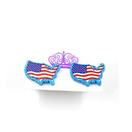 Dangle Chandelier 1pair) 4th of July Independence Day Stud Earrings United States American Shape Glitter Acrylic Jewelry Z0411
