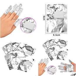 Kitchen Paper 100Pcs /Pack Aluminum Foil Papers Nail Art Soak Off Acrylic Gel Polish Removal Wraps Beauty Makeup Tool With Cotton Pa Dhnki
