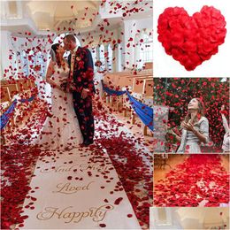 Decorative Flowers Wreaths 1000 Pcs Artificial Silk Decorations Rose Petals For Party Confetti Event Fake Girl Toss Petal Dhjgt