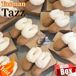 Sly Tasman Boots Ug Boots Ug Chesut Designer für Damen Tazz Boots Freizeitstiefel Damen mit Wolle Schaffell Stiefeletten Schneestiefel Winter warme Hausschuhe Mini mit Box-Marke