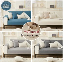 Chair Covers Waterproof Sofa Cushion Cover Urine-proof Pet Couch Four Seasons Universal Non-slip Solid Color For Living Room