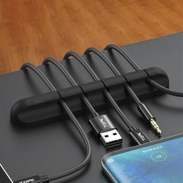 Hooks & Rails Wonderlife Cable Organiser Silicone USB Winder Desktop Tidy Management Clips Holder For Mouse Headphone Wire273d