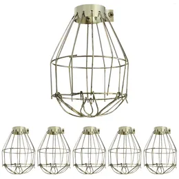 Pendant Lamps Black Wire Lamp Shade: Metal Basket Industrial Bulb Cage Guard For Ceiling Fan Plafond Chandelier