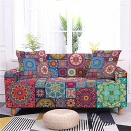 Chair Covers 1/2/3/4 Seater Sofa Cover For Living Room Geometric Mandala Bohemian Elastic Home Decor Couch Protector Furniture Slipcover