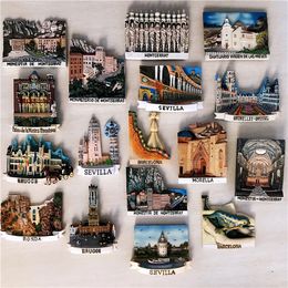 Fridge Magnets 3D Fridge Magnet Resin Creative Export Home Decoration Original Copyright Product Spanish Landscape 231110