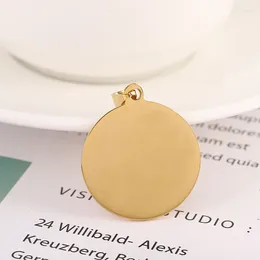 Dog Tag Personalized Engraved Stainless Steel Round Pet Tags Necklace Pendant Blank Golden Plated Cat Name