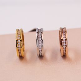 Monocyclic Full Sky Star Treasure Family Ring Fashion Titanium Steel for Men and Women Rose Gold Couple Ring