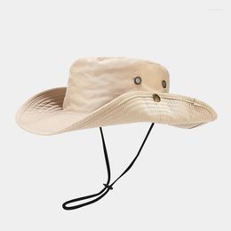 Berets Outdoor Windproof Folding Cap Women Spring Summer Big Brim Fisherman Hat Men Sports Mountaineering Ventilation Sunshade Hats