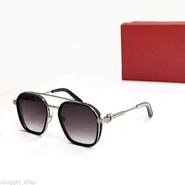 Luxus-Designer-Sonnenbrille für Männer und Frauen, runde Doppelbrückenbrille, kleiner Rahmen, Vintage, 54 mm, Mode-Sonnenbrille, Herren, Kreis, Brillenglas