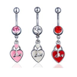 Navel Bell Button Rings D0236 Heart Belly Ring Mix Colors Drop Delivery Jewelry Body Dhgarden Ot0Qv