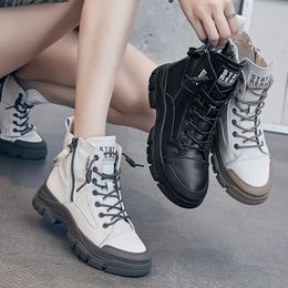 Boots Leather for Women Sports Ankle Female Luxury Designer Shoes Woman Flats Platform Heels Rubber Sole 230410
