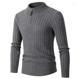 Men's Sweaters Winter Men's Sweater High Neck Pullover South Korea Fashion Retro Designer Luxury Knitted Long Sleeve Top