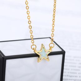 Pendant Necklaces Stainless Steel Star Necklace For Women Gold Chain Fashion Female Choker Jewelry Gifts