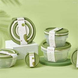 Storage Bottles Round Sealing Box Plastic Lunch Portable Food Container Boxes Eco-friendly Refrigerator Wholesale