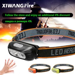 Head lamps Mini USB Rechargeable Sensor Headlamp Fishing Camping Flashlight 5W LED Torch Headlights Front Lantern with Built-in Battery P230411