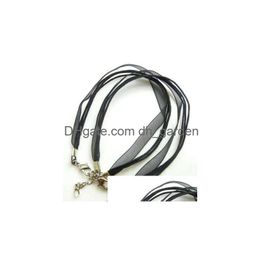 Cord & Wire Fashion Black Organza Voile Ribbon Necklaces Pendants Chains Cord 18 Jewellery Diy Making Drop Delivery Jewellery Je Dhgarden Dhum7