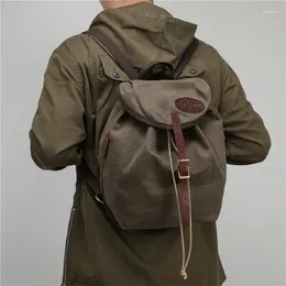 Backpack Unisex Men's Travel Laptop Daypack Vintage Bags Leather Canvas Rucksack Drawstring Backpacks Hiking Bag Mochilas