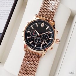 Men luxury designer Automatic quartz watch Mens auto versatility chronograph steel band 6 hands Watches b5