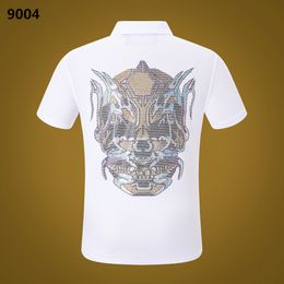 2023ss mens t shirts men designer pp skull diamond Polo shirt short sleeve Phillip Plain brand tee lapel high quality skulls tshirt tees tops PP9004