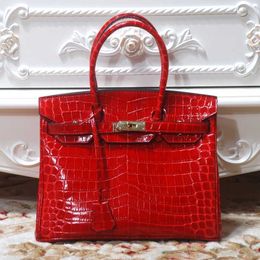 Platinum femminile 2024 Designer Bag Crocodile Pattern Women's Genuine Leather's Borse's Personality