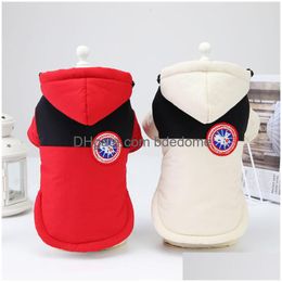 Dog Apparel Annimos 2023 Dog Apparel Pet Winter Warm Coat Puppy Clothes Two Legs Cotton Clothing Vest Jacket For Small Medium Dogs Dro Dhklx