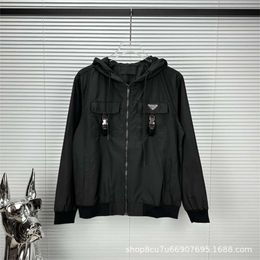 High Version p Family 2023 Star Matching Nylon Badge Casual Loose and Minimalist Couple Hooded Jacket