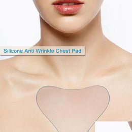 Sile Anti Wrinkle Chest Pad Reusable Invisible Self-Adhesive Eliminate Fine Lines Wrinkles Drop Delivery Dhgku