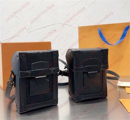 Men bag s-lock Vertical Trunk Mini handbag Mobile phone bag designer rivet Shoulder crossbody wallet mens top quality letter messenger dhgate purse M82070 M82077