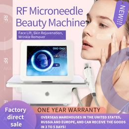 RF Facial wrinkles Beauty Microneedle Fractional Machine Gold RF handle Mrico needle Machine Acne Scars Stretch Marks Removal