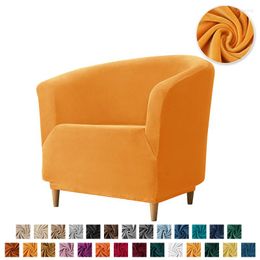 Chair Covers Soft Velvet Tub Sofa Cover Stretch Ramovable Single Club Couch Slipcovers Elastic Armchair For Living Room Bar Counter
