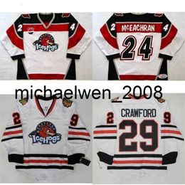 Weng 2017 Mens 24 Sean McEachran AHL Rockford IceHogs Womens Kids 13 David Phillips 100% Embroidery Custom Ice Hockey Jerseys Goalit Cut