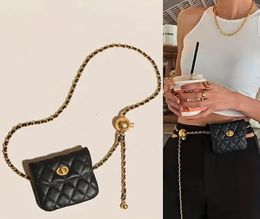 Evening Bags Chain Waist Bag Women Fashion PU Leather Chest Mini Coin Purse 231110