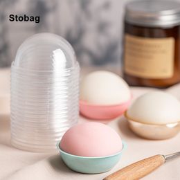 Gift Wrap StoBag 50pcs Plastic Transparent Tray Egg Yolk Crisp Cake Puffs Mochi Package Handmade Cookies For MidAutumn Festival Favors 230411