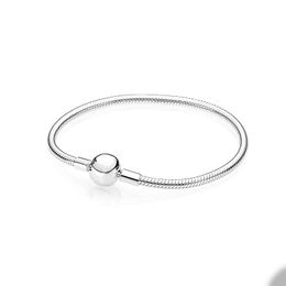 Authentic Sterling Silver Snake Chain Charm Bracelet for Pandora Fashion Wedding designer Bracelets For Women Girlfriend Gift Hand chain with Original Box Set