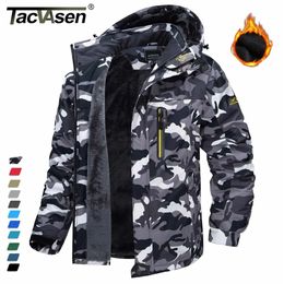 Mens Jackets TACVASEN Winter Fleece Lining Parka Waterproof Ski Snowboard Windproof Removable Hoodie Coats Casual Windbreaker 231110