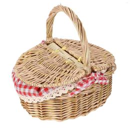 Dinnerware Sets Finishing Basket Picnic Toddler Veggie Tray Lid Wicker Storgae Vegetable Storage