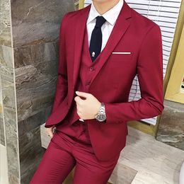 Mens Suits Blazers 3PcsSet Blazer Plus Size Men Suit Set Formal Vest Pants Sets For Wedding Office BusIness S6XL 231110