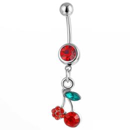 Navel Bell Button Rings D0164 Cherry Body Piercing Jewelry Belly Drop Delivery Dhgarden Ot50C