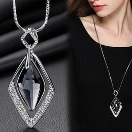 Pendant Necklaces Meyfflin Long & Pendants For Women Collier Femme Geometric Statement Colar Maxi Fashion Crystal Jewellery Bijoux 2023Pen