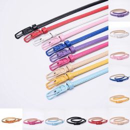 Other Fashion Accessories PU Leather Thin Waistband Women Belt for Dress Sweater Jean Candy Colours Wild Solid Faux Bright Female 231110