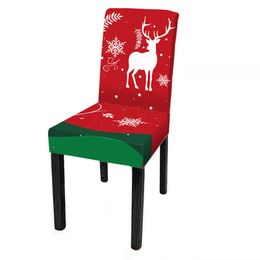 Chair Covers Snow man Elk restaurant elastic chair cover Christmas tree snow chair cover washable chair coverdecoration 231110