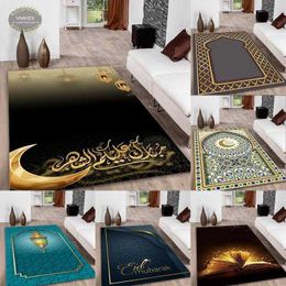 Carpet Islam Festival Portable Rug Muslim Kneeling Poly Mat Ramadan Muslim AntiFading Waterproof Decorative Bath Floor Bedroom Carpet Z0411