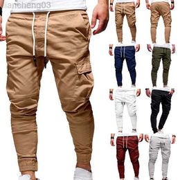 Men's Pants Men's Oversize Pants 2021 New Casual Solid Cargo Pants Men Trousers Drawstring Elastic Waist Joggers Men Sweatpants Streetwear W0411