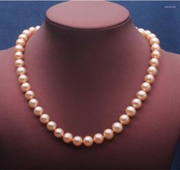 Chains Fine Jewellery Natural Sea Light Pink Pearls 10-11mm Round Necklaces For Women