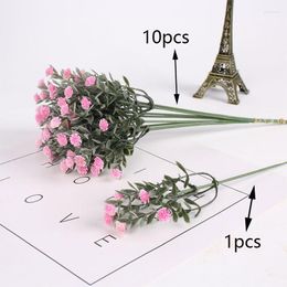 Decorative Flowers Arrangement Plastic Bouquet Floral Gypsophila Fake Babys Breath Artificial For Home Table El Garden Decor