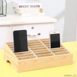 24 Cells Multifunctional Wooden Storage Box Mobile Phone Repair Tool Organiser Y11162314