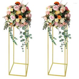 Decorative Plates 2Pcs Gold Flower Stand For Wedding Metal Tall Centrepieces Table Suitable Party Tables Decorations