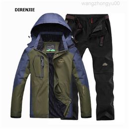 2023 Fishing Hiking Camping Trekking Climbing Men's Outdoor Jackets Fish Climb Travel Quick Dry Trousers Suit Plus Size Pants 201114