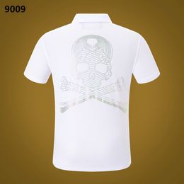 New Phillip Plain Men T Shirt designer Skull PP Polo Shirt Short sleeve Brand Spring and Summer lapel Quality TShirts tops PP9005